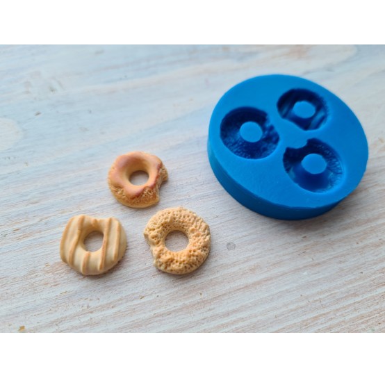 Silicone mold, Set "bitten donuts", 3 pcs., ~ 1.6-1.8 cm