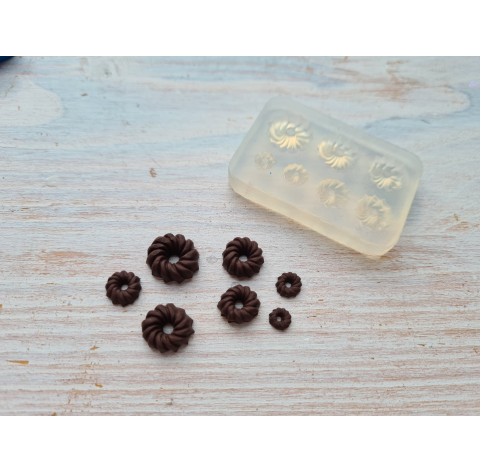 Silicone mold, Mini round cupcake, 7 pcs., ~ Ø 0.5-1.2 cm