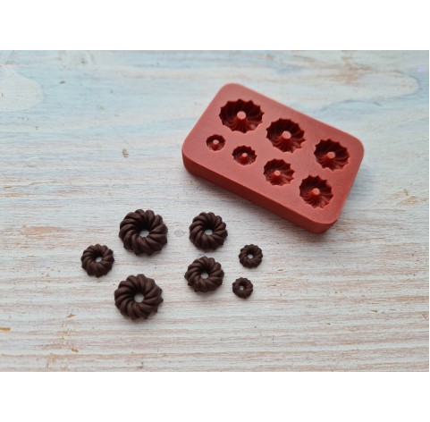 Silicone mold, Mini round cupcake, 7 pcs., ~ Ø 0.5-1.2 cm