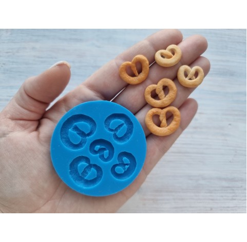 Silicone mold, Mini pretzel, 5 pcs., ~ 1.7-2.5 cm