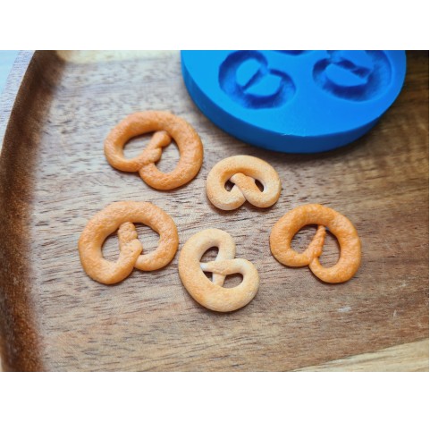 Silicone mold, Pretzel, style 2, 5 elements, ~ 1.3-2.3 cm,H:0.3 cm