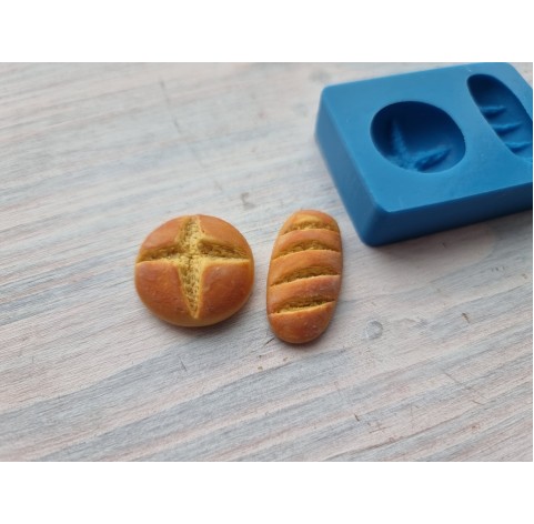 Silicone mold, Mini bread, 2 pcs., ~ Ø 2.2 cm, ~ 1.4-2.8 cm