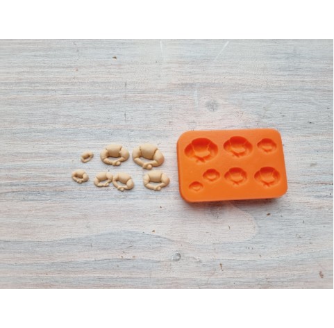 Silicone mold, Mini croissants, 7 pcs., ~ 0.5-1.4 cm