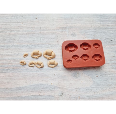 Silicone mold, Mini croissants, 7 pcs., ~ 0.5-1.4 cm