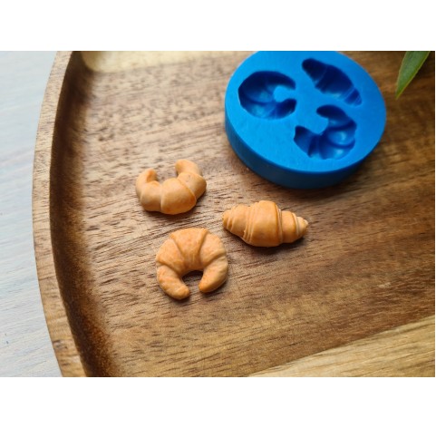 Silicone mold, Croissants, set, style 4, 3 elements, ~ 1-1.8 cm, H:0.6-0.7 cm