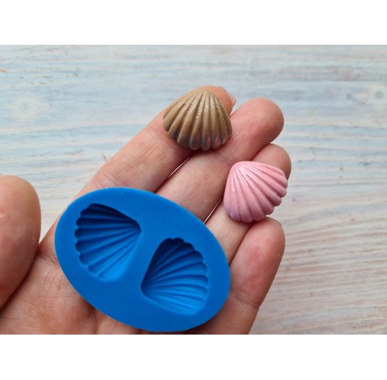Silicone mold, Seashell, 2 pcs., small, ~ 1.8*2 cm