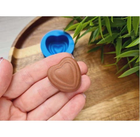 Silicone mold, Chocolate, style 24, heart, ~ 2.7*2.8 cm, H:1.4 cm