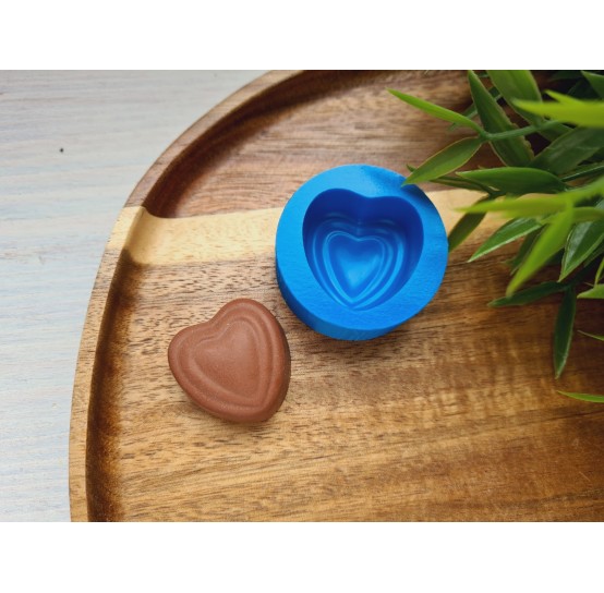 Silicone mold, Chocolate, style 24, heart, ~ 2.7*2.8 cm, H:1.4 cm
