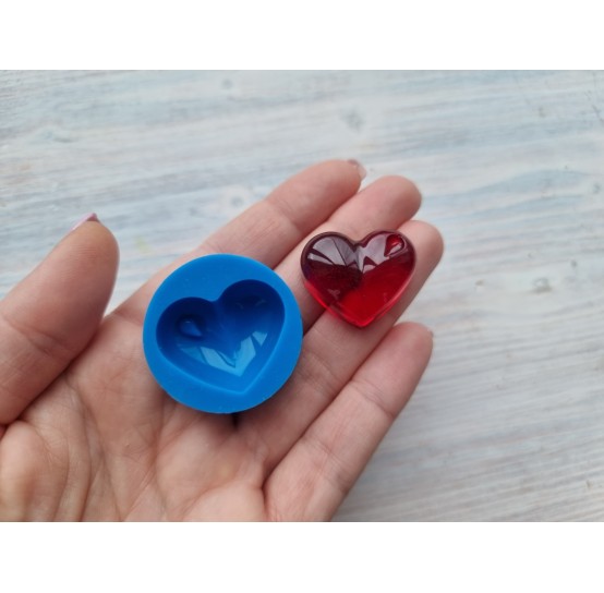 Silicone mold, Heart, style 11, ~ 2.3*2.8 cm, H:1.1 cm