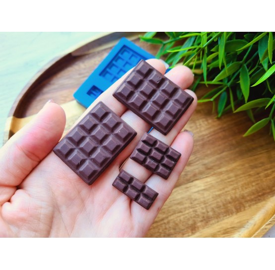 Silicone mold, Chocolate, style 61, 4 elements, ~ 1-2.7*2.3-3.8 cm, H:0.4-0.5 cm