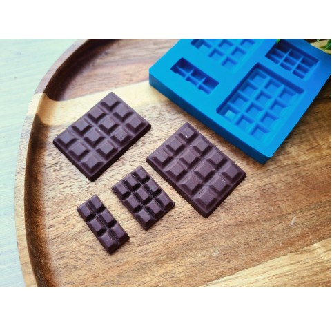 Silicone mold, Chocolate, style 61, 4 elements, ~ 1-2.7*2.3-3.8 cm, H:0.4-0.5 cm