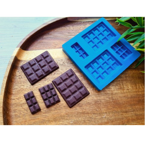 Silicone mold, Chocolate, style 61, 4 elements, ~ 1-2.7*2.3-3.8 cm, H:0.4-0.5 cm