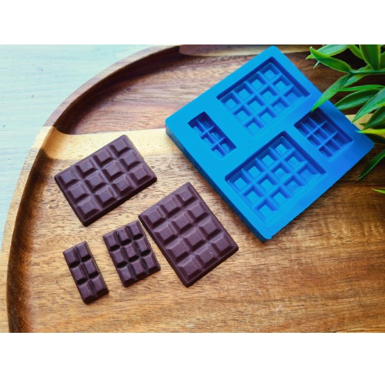 Silicone mold, Chocolate, style 61, 4 elements, ~ 1-2.7*2.3-3.8 cm, H:0.4-0.5 cm