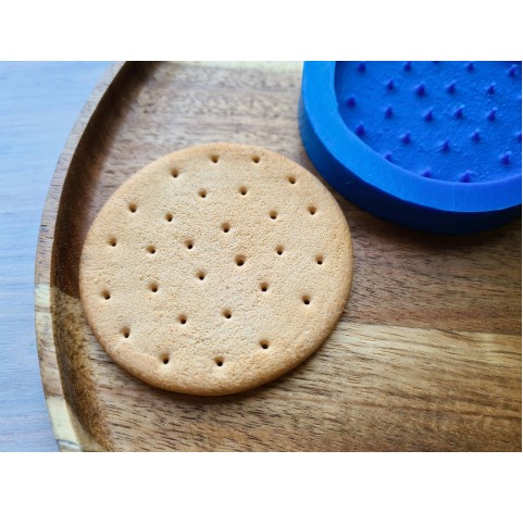 Silicone mold, Full size biscuit, style 1, ~ Ø 6.9 cm, H:0.6 cm