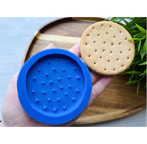 Silicone mold, Full size biscuit, style 1, ~ Ø 6.9 cm, H:0.6 cm