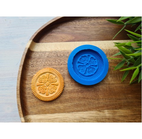 Silicone mold, Full size biscuit, style 8, ~ Ø 4.4 cm, H:0.6 cm
