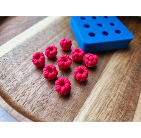 Silicone mold, Handmade raspberry, inverted, 9 elements, ~ Ø 1.1 cm, H:1 cm