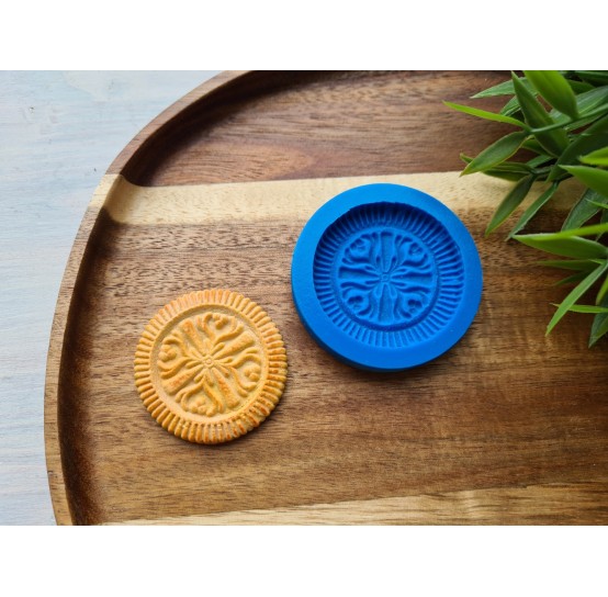 Silicone mold, Full size biscuit, style 11, ~ Ø 4.2 cm, H:0.5 cm