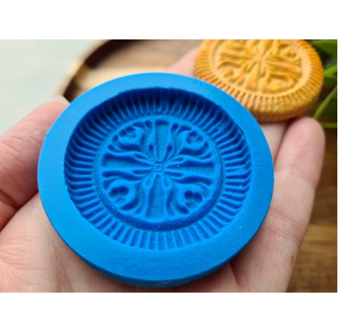 Silicone mold, Full size biscuit, style 11, ~ Ø 4.2 cm, H:0.5 cm