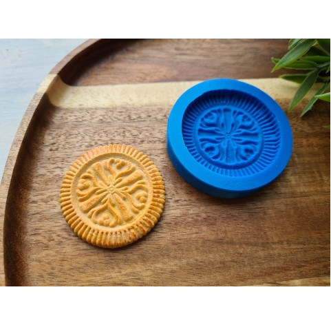 Silicone mold, Full size biscuit, style 11, ~ Ø 4.2 cm, H:0.5 cm