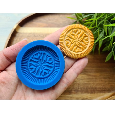 Silicone mold, Full size biscuit, style 11, ~ Ø 4.2 cm, H:0.5 cm