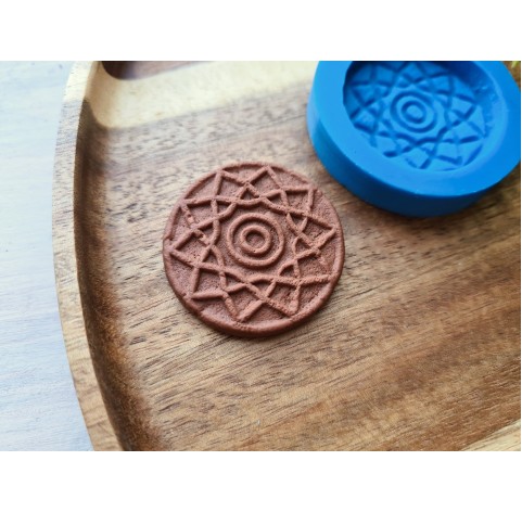 Silicone mold, Full size biscuit, style 12, gingerbread, ~ Ø 3.6 cm, H:0.5 cm