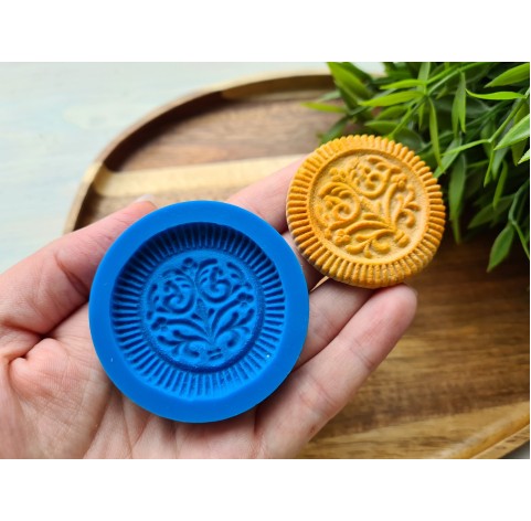 Silicone mold, Full size biscuit, style 13, ~ Ø 4.5 cm, H:0.5 cm