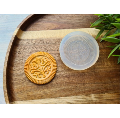Silicone mold, Full size biscuit, style 13, ~ Ø 4.5 cm, H:0.5 cm