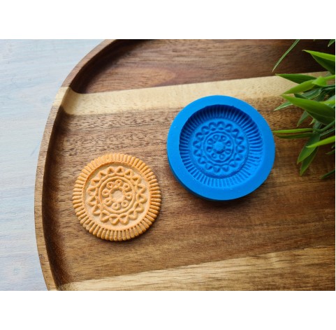 Silicone mold, Full size biscuit, style 14, ~ Ø 4.4 cm, H:0.5 cm