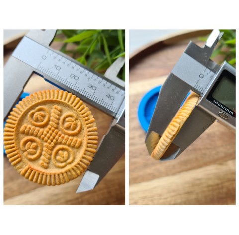 Silicone mold, Full size biscuit, style 15, ~ Ø 4.4 cm, H:0.5 cm