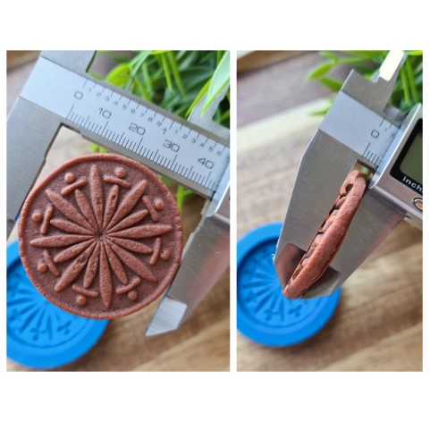 Silicone mold, Full size biscuit, style 20, ~ Ø 4.3 cm, H:0.5 cm