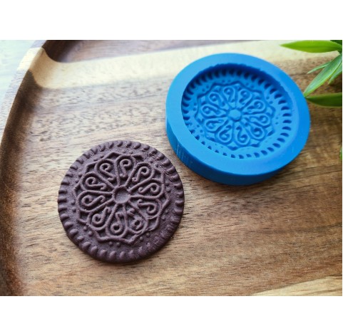 Silicone mold, Full size biscuit, style 23, ~ Ø 4 cm, H:0.6 cm