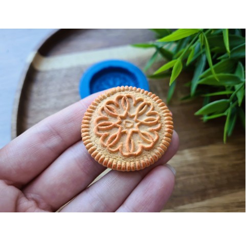 Silicone mold, Full size biscuit, style 24, ~ Ø 3.7 cm, H:0.6 cm