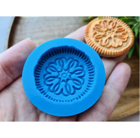 Silicone mold, Full size biscuit, style 24, ~ Ø 3.7 cm, H:0.6 cm