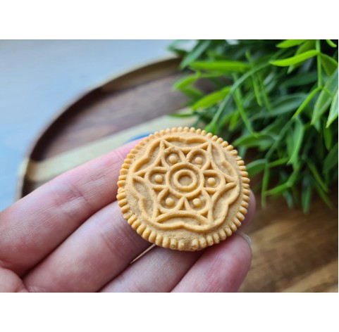 Silicone mold, Full size biscuit, style 25, ~ Ø 3.7 cm, H:0.7 cm