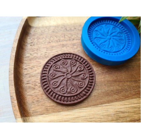 Silicone mold, Full size biscuit, style 36, ~ Ø 4.5 cm, H:0.4 cm
