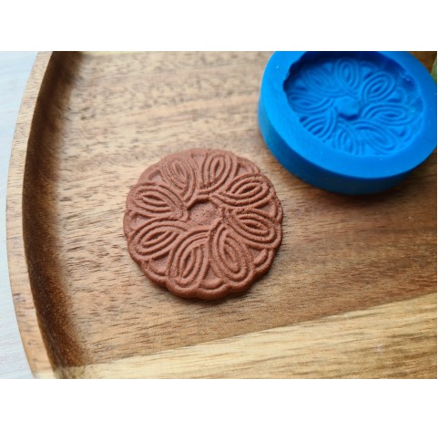 Silicone mold, Full size biscuit, style 26, ~ Ø 3.8 cm, H:0.5 cm