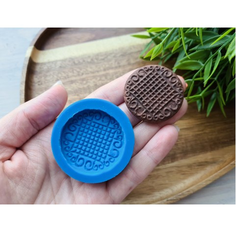 Silicone mold, Full size biscuit, style 27, ~ Ø 3.7 cm, H:0.5 cm