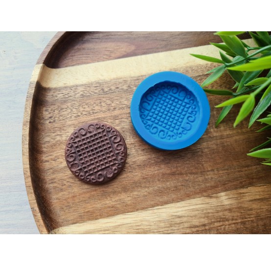 Silicone mold, Full size biscuit, style 27, ~ Ø 3.7 cm, H:0.5 cm