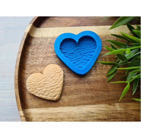 Silicone mold, Full size cookie, style 28, heart, shortbread, ~ 4*4.5 cm, H:0.8 cm