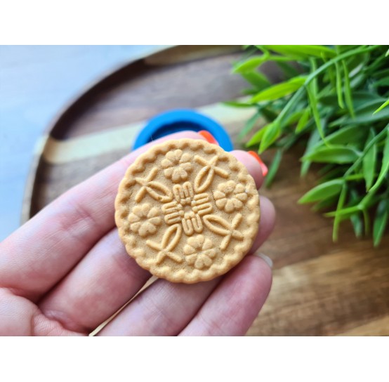 Silicone mold, Full size biscuit, style 29, ~ Ø 3.9 cm, H:0.6 cm