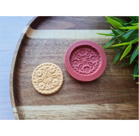 Silicone mold, Full size biscuit, style 29, ~ Ø 3.9 cm, H:0.6 cm