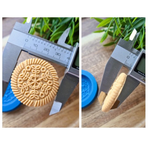 Silicone mold, Full size biscuit, style 31, ~ Ø 3.8 cm, H:0.7 cm