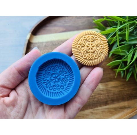 Silicone mold, Full size biscuit, style 31, ~ Ø 3.8 cm, H:0.7 cm