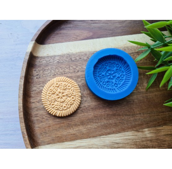 Silicone mold, Full size biscuit, style 31, ~ Ø 3.8 cm, H:0.7 cm