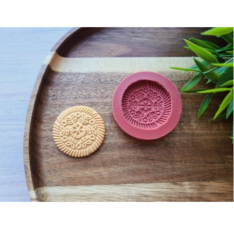 Silicone mold, Full size biscuit, style 31, ~ Ø 3.8 cm, H:0.7 cm