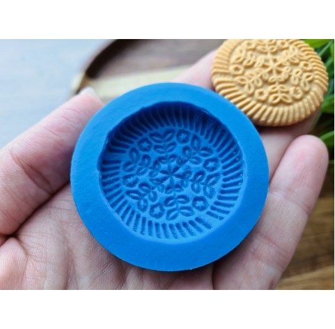 Silicone mold, Full size biscuit, style 31, ~ Ø 3.8 cm, H:0.7 cm