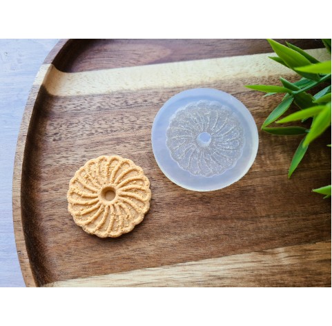 Silicone mold, Full size biscuit, style 32, ~ Ø 3.7 cm, H:0.6 cm