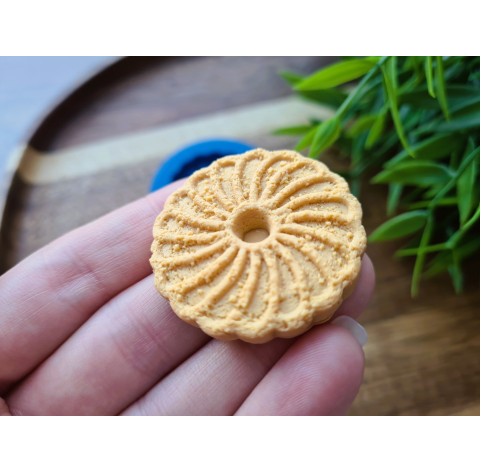 Silicone mold, Full size biscuit, style 32, ~ Ø 3.7 cm, H:0.6 cm