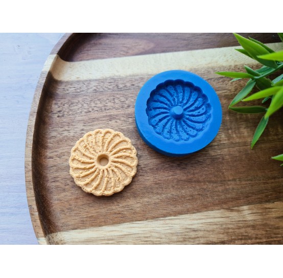 Silicone mold, Full size biscuit, style 32, ~ Ø 3.7 cm, H:0.6 cm